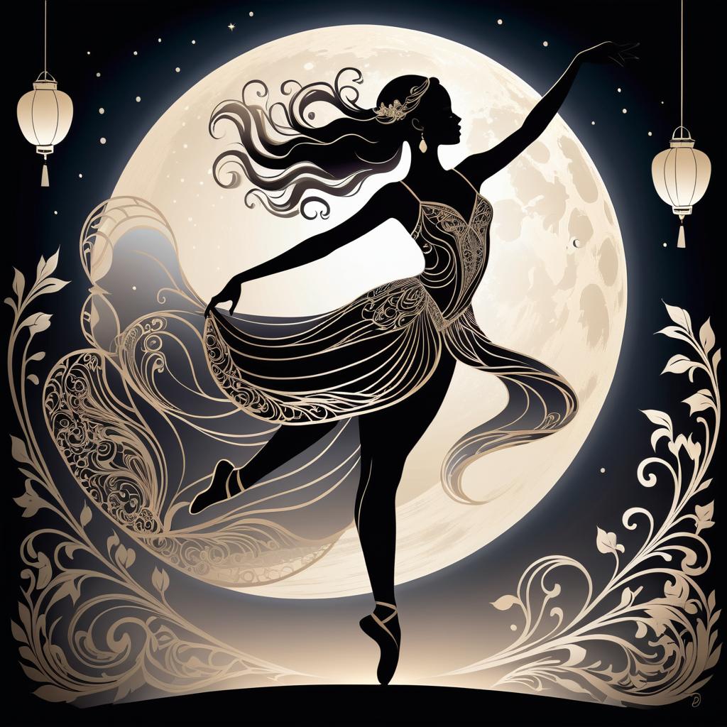 Enchanting Ballerina in Moonlit Dance