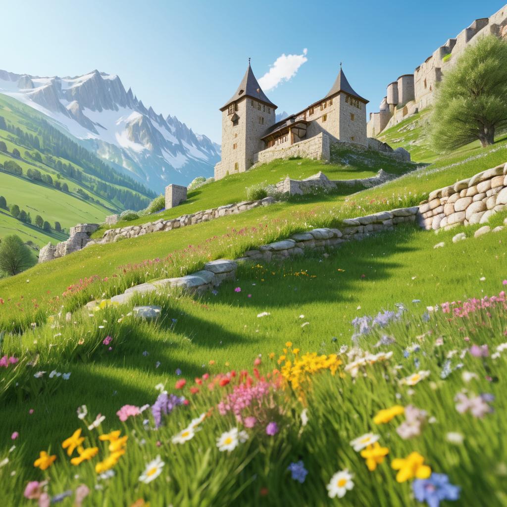 Majestic Medieval Fortress in Spring