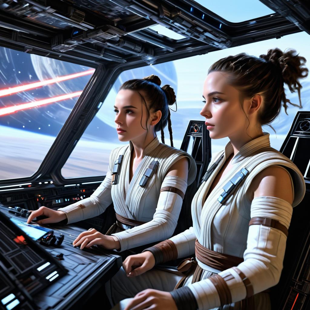 Rey in Starfighter: Emotions at Warp Speed