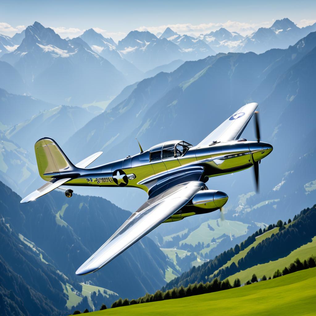 P-38 Lightning Above Alpine Landscapes