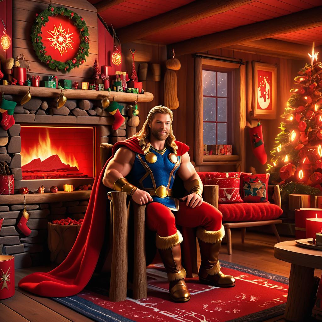 Thor as Hercules in a Festive Retreat