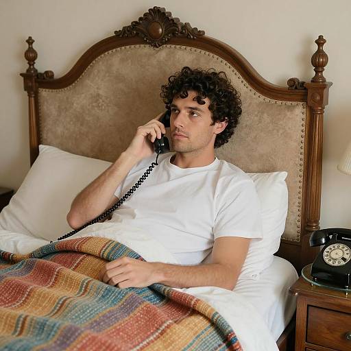 Cozy Bedside Portrait with Antique Touches