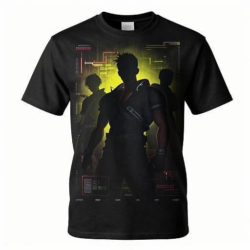 Cyberpunk Anime Silhouette Shirt Design
