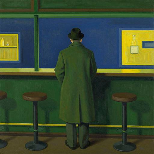 Solitary Man in Edward Hopper Bar