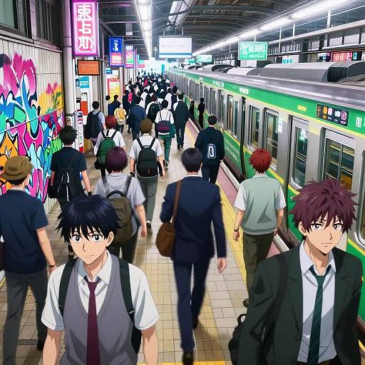 Tokyo Revengers Crowded Train Station