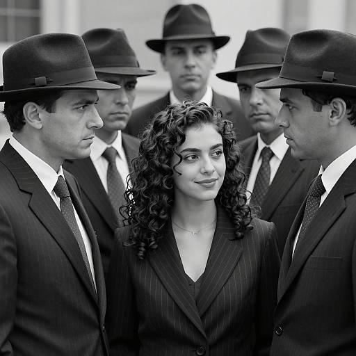 Vintage Black and White Group Portrait