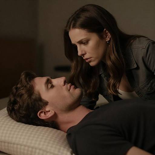 Intense Moment: Concern in Dim Light