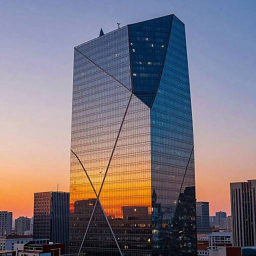 Futuristic Arquitetonica Skyscraper Sunset