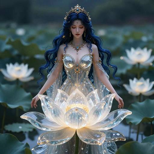 Iridescent Lotus Goddess of Glass Marsh