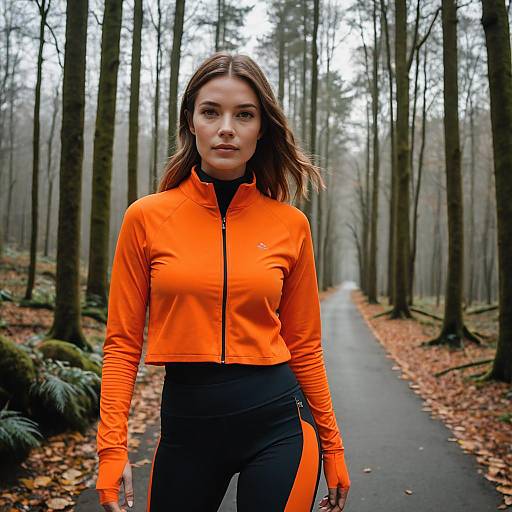 Athleisure Woman on Forest Trail