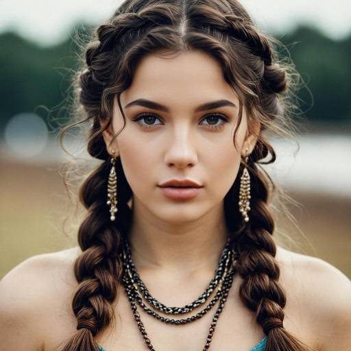 Elegant Girl with Braided Hair Style