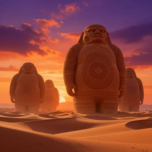 Mythical Giants in Surreal Desert