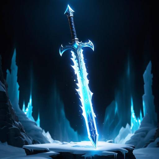Legendary Glowing Ice Sword