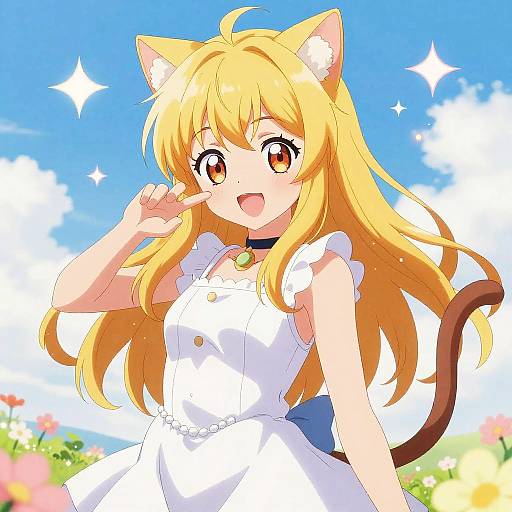 Playful Anime Loli Cat Girl