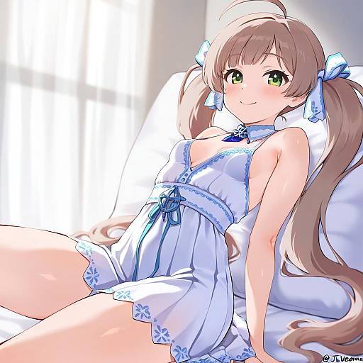 Illustration of Hakozaki serika, idolmaster in the style of Jtveemo