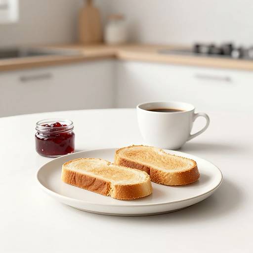 Minimalist Breakfast with Coffee and Toast