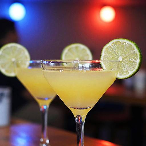 Festive Yellow Cocktail Close-Up