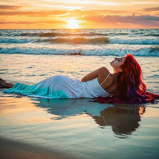 Mystical Mermaid at Sunset Beach