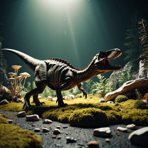 Paleontology Poster with Dinosaur and Fossils