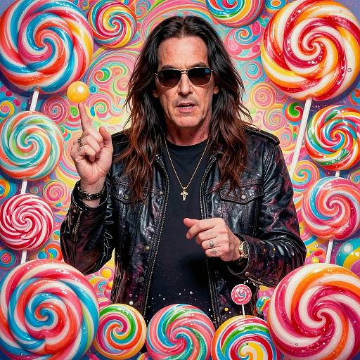 Whimsical Ozzy Osbourne Candy Art