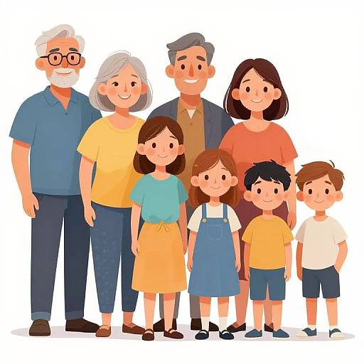 Family Age Progression Concept Illustration