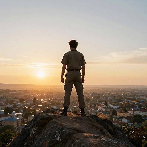 Heroic Political Leader at Sunrise