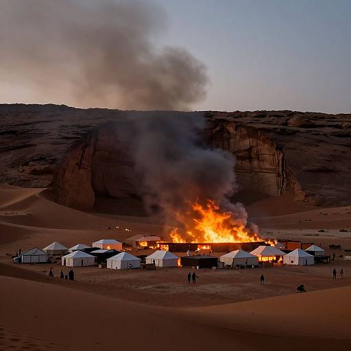 Twilight Bedouin Village by Crater