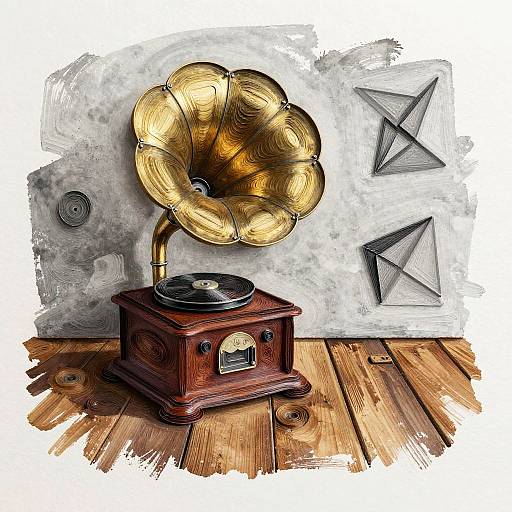 Rustic Gramophone Paper Quilling Art