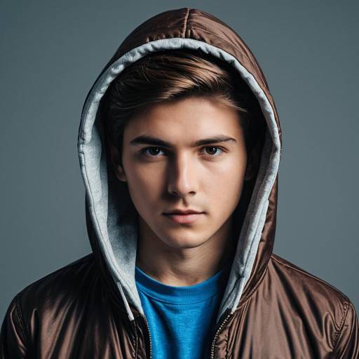 Young Man in Brown Hooded Jacket