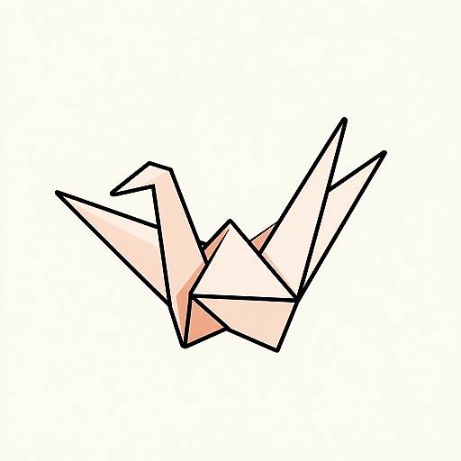 Japanese Origami Crane Logo Design