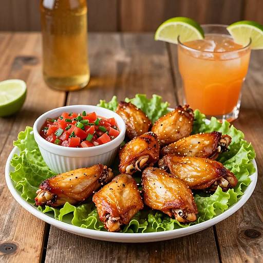 Football Party Platter with Wings and Salsa