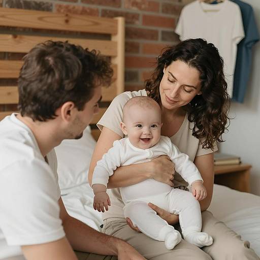 Tender Family Moment in a Cozy Setting