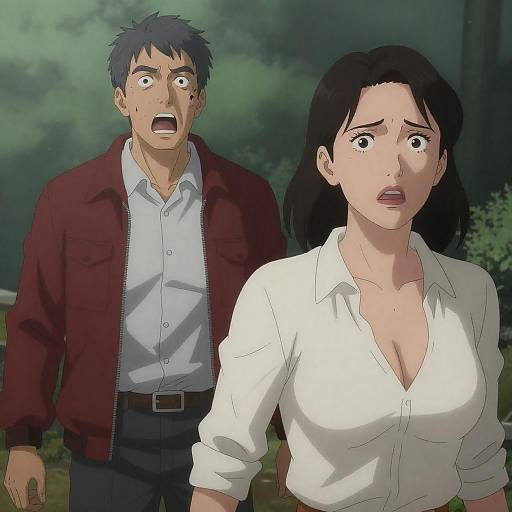 Horror Comic Scene with Two Characters