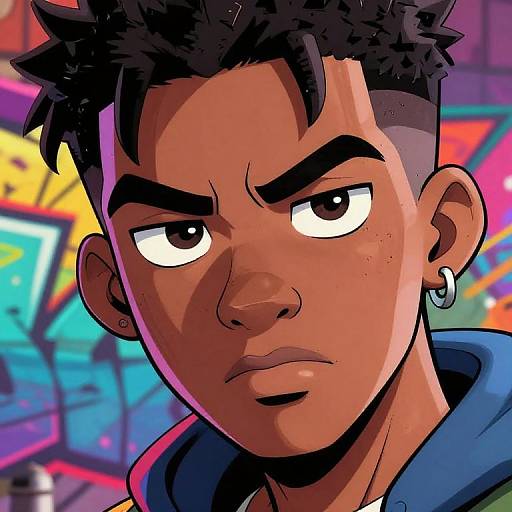 Boondocks Style Animated Face Close-Up