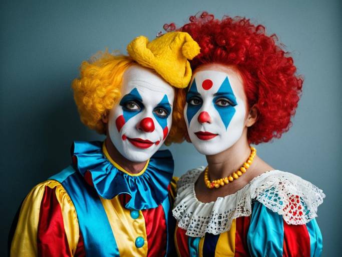 Whimsical Harlequin Clown Face Swap