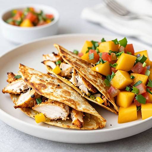 Baked Chicken Quesadillas with Mango Salsa