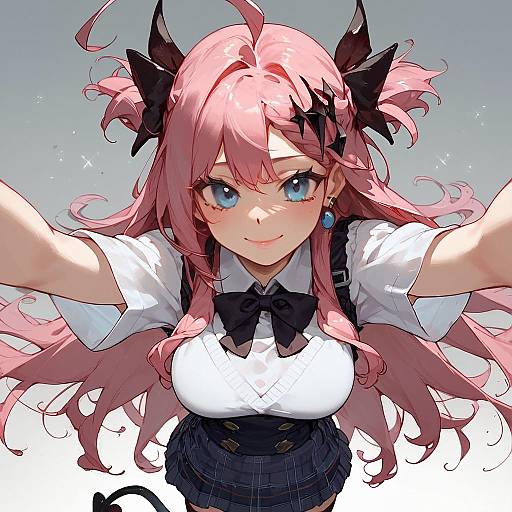 Cheerful Girl from Anime with Style