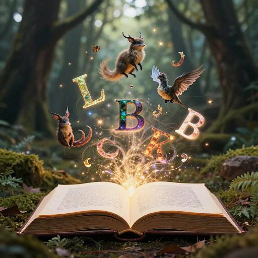 Mystical Book Releasing Magical Creatures