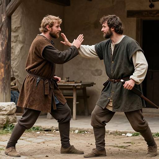 Medieval Peasant Slapping Scene