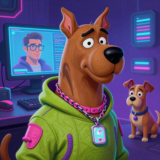 Cyberpunk Scooby Doo Portrait Masterpiece