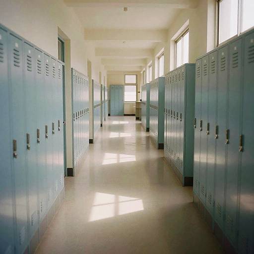 Dreamlike Empty School Hallway