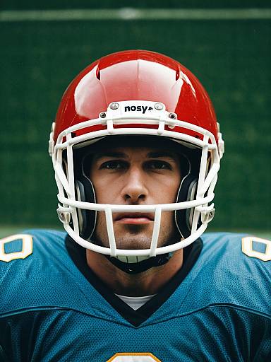 Cinematic Football Helmet Cosplay Portrait