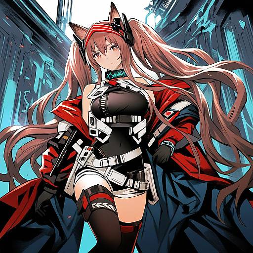 Illustration of Angelina (distinguished visitor) (arknights), arknights in the style of Yoshitomi akihito