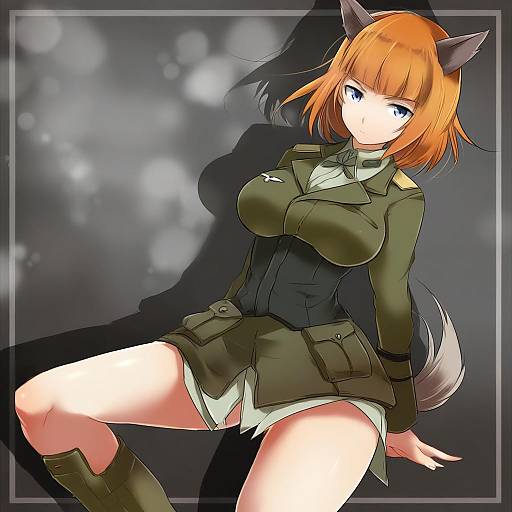 Illustration of Gundula rall, world witches series in the style of Mataichi mataro