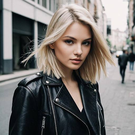 Ash Blonde Fashion Model Urban Style