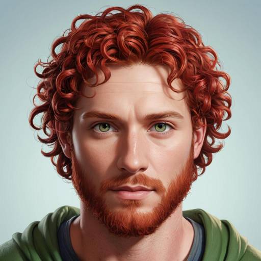 Portrait of Young Red-Haired Man with Green Eyes