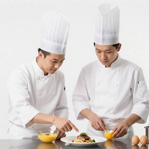 Focused Chefs in Action: Culinary Duo