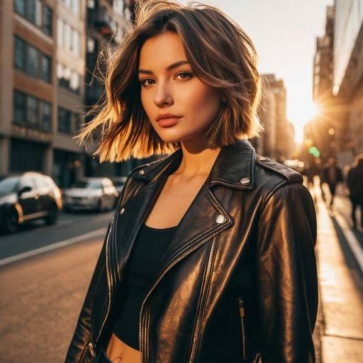 Edgy Fashion Influencer in Urban Sunset