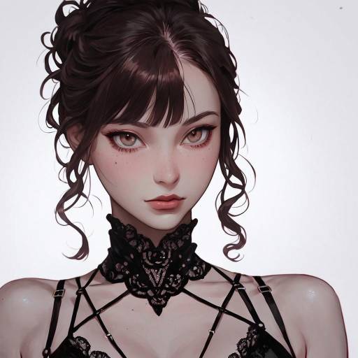 Elegant Femme Fatale in Lingerie Portrait Elegant Femme Fatale in Lingerie Portrait