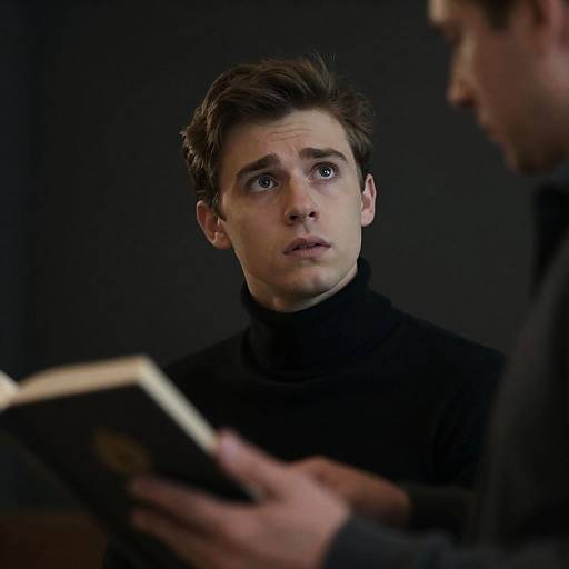 Concerned Young Man with Older Mentor